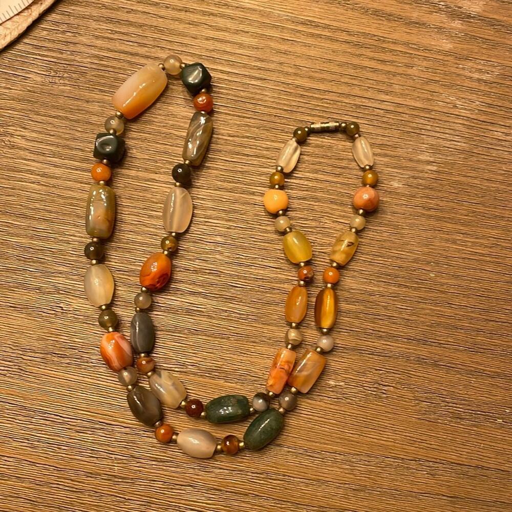 Boho Chic Polished Natural Gemstone Necklace